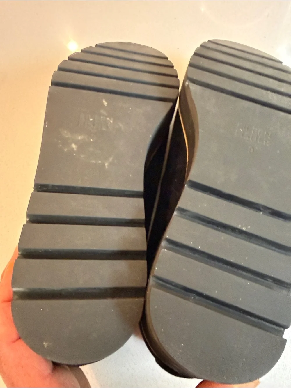 Eileen Fisher Ells Suede Loafer Wedge Black Shoes Size 9